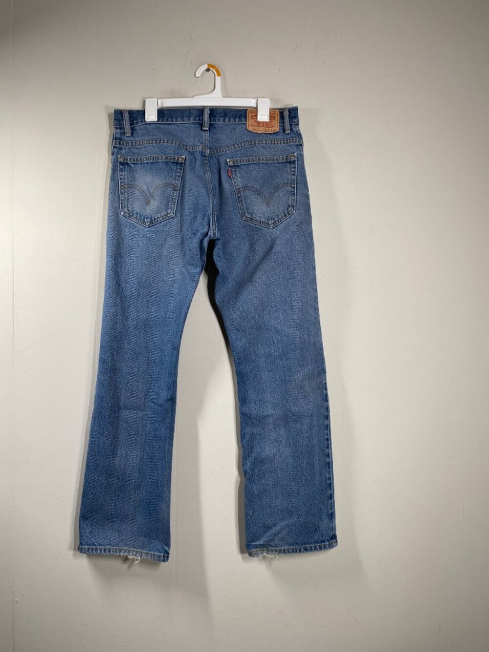 Vintage Levi's 517 Bootcut Denim Jeans Men's 36 x 32 Mid Rise Blue Distressed - Picture 2 of 15